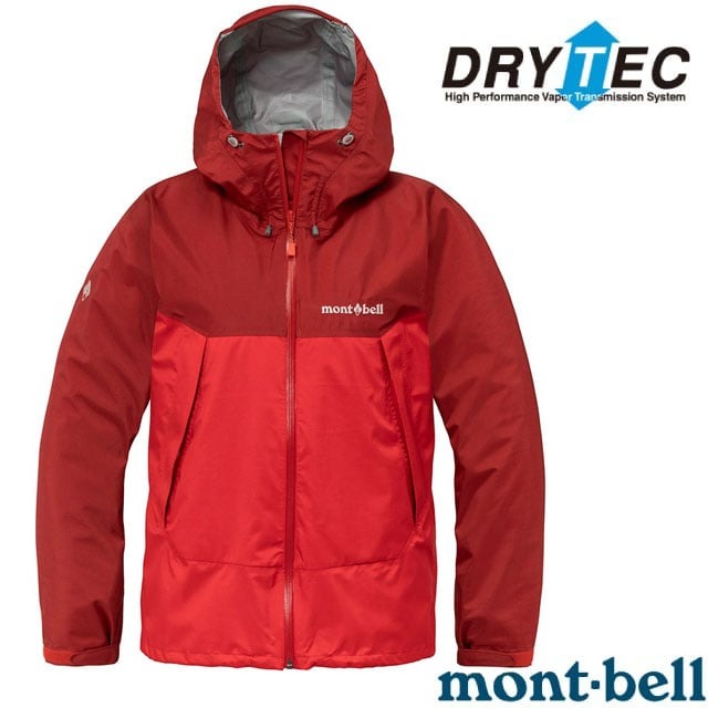 【MONT-BELL 日本】女THUNDER PASS登山防水透氣DRY-TEC連帽風雨衣/1128636 RD24 紅✿30E010